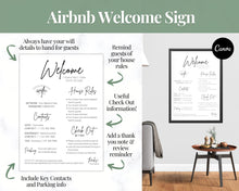Load image into Gallery viewer, Airbnb Host BUNDLE! Editable Airbnb Signs, Welcome Book Template, Cleaning checklist, Business Tracker Spreadsheet, Air bnb Printables, VRBO | Dark Green
