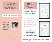 Load image into Gallery viewer, Airbnb Host BUNDLE! Editable Airbnb Signs, Welcome Book Template, Cleaning checklist, Business Tracker Spreadsheet, Air bnb Printables, VRBO | Pink
