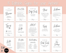 Load image into Gallery viewer, Airbnb Host BUNDLE! Editable Airbnb Signs, Welcome Book Template, Cleaning checklist, Business Tracker Spreadsheet, Air bnb Printables, VRBO | Pink
