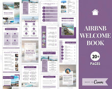Load image into Gallery viewer, Airbnb Host BUNDLE! Editable Airbnb Signs, Welcome Book Template, Cleaning checklist, Business Tracker Spreadsheet, Air bnb Printables, VRBO | Purple
