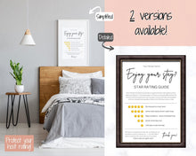 Load image into Gallery viewer, Airbnb RATING Sign, Airbnb Template, 5* Review Airbnb Signage, Check Out, Super Host, Welcome Book, House Rules Checklist, Air bnb, VRBO STR | Pink
