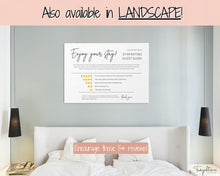 Load image into Gallery viewer, Airbnb RATING Sign, Airbnb Template, 5* Review Airbnb Signage, Check Out, Super Host, Welcome Book, House Rules Checklist, Air bnb, VRBO STR | Pink
