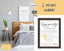 Load image into Gallery viewer, Airbnb RATING Sign, Airbnb Template, 5* Review Airbnb Signage, Check Out, Super Host, Welcome Book, House Rules Checklist, Air bnb, VRBO STR | Yellow
