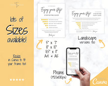 Load image into Gallery viewer, Airbnb RATING Sign, Airbnb Template, 5* Review Airbnb Signage, Check Out, Super Host, Welcome Book, House Rules Checklist, Air bnb, VRBO STR | Yellow
