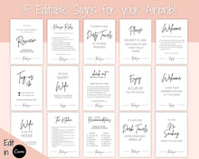 Load image into Gallery viewer, Airbnb Template BUNDLE! Editable Airbnb Signs, Welcome Book, Cleaning checklist, Business Tracker Spreadsheet, Air bnb Printables, Host VRBO | Pink
