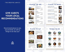 Load image into Gallery viewer, Airbnb Welcome Book Template, Editable Canva Welcome Guide, Air bnb House manual, Superhost eBook, Host signs, Signage, VRBO Vacation Rental | Navy
