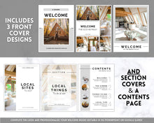 Load image into Gallery viewer, Airbnb Welcome Book Template, Welcome Guide, Editable Powerpoint &amp; Google Slides Air bnb House manual, Superhost eBook, Host signs, Signage, VRBO Vacation Rental | Mono
