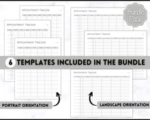 Load image into Gallery viewer, Appointment Tracker Printable, 15 minute, Salon planner, Therapist Appt, Beauty appointments, Hair Stylist, Nail Tech, Customers, Client
