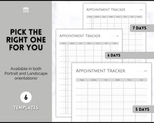 Load image into Gallery viewer, Appointment Tracker Printable, 15 minute, Salon planner, Therapist Appt, Beauty appointments, Hair Stylist, Nail Tech, Customers, Client
