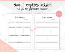 Load image into Gallery viewer, Article Summary, Student Planner, Student Printable Sheet, Research Paper, Dissertation, Journal, Project Planner, Study, College, Essay | Peach
