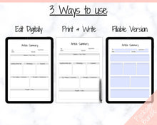 Load image into Gallery viewer, Article Summary, Student Planner, Student Printable Sheet, Research Paper, Dissertation, Journal, Project Planner, Study, College, Essay | Peach
