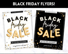 Load image into Gallery viewer, BLACK FRIDAY Sale, Social Media Marketing BUNDLE | Flyer Template, Instagram Post &amp; Story, Facebook, Editable Business Branding, Cyber Monday | Gold
