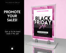 Load image into Gallery viewer, BLACK FRIDAY Sale, Social Media Marketing BUNDLE | Flyer Template, Instagram Post &amp; Story, Facebook, Editable Business Branding, Cyber Monday | Pink

