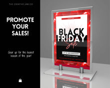Load image into Gallery viewer, BLACK FRIDAY Sale, Social Media Marketing BUNDLE | Flyer Template, Instagram Post &amp; Story, Facebook, Editable Business Branding, Cyber Monday | Red

