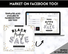 Load image into Gallery viewer, BLACK FRIDAY Sale, Social Media Marketing BUNDLE | Flyer Template, Instagram Post &amp; Story, Facebook, Editable Business Branding, Cyber Monday | Silver
