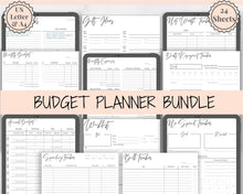 Load image into Gallery viewer, BUDGET PLANNER Template Printable, Budget Tracker with Expense, Savings, Debt Tracker. Finance Financial Planner, Monthly Budget Kit, Bills
