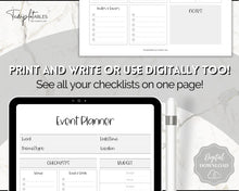 Load image into Gallery viewer, Event Planner Template, Printable Party Planner, Birthday, Wedding, Bridal, Budget, Invites, Event Plan Set, Party Organizer | Mono
