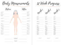 Load image into Gallery viewer, Body Measurement Fitness Planner for Weight Loss. Template Tracker Printable for Wellness &amp; Bullet Journal. Slimming World Weight Watchers
