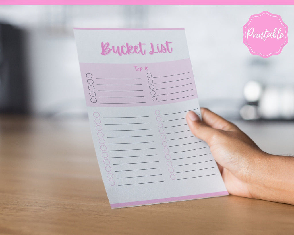 Bucket List Printable Templates | Wish List Tracker - Multi Color