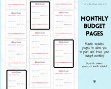 Load image into Gallery viewer, Budget Planner BUNDLE! Finance Planner Templates, Financial Savings Tracker Printable Binder, Monthly Debt, Bill, Spending, Expenses Tracker | Pastel Rainbow
