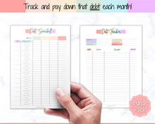 Load image into Gallery viewer, Budget Planner BUNDLE! Finance Planner Templates, Financial Savings Tracker Printable Binder, Monthly Debt, Bill, Spending, Expenses Tracker | Pastel Rainbow
