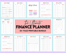 Load image into Gallery viewer, Budget Planner BUNDLE! Finance Planner Templates, Financial Savings Tracker Printable Binder, Monthly Debt, Bill, Spending, Expenses Tracker | Pastel Rainbow
