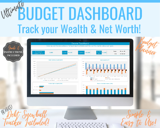 Budget Planner Spreadsheet. Excel Budget Template with Debt Snowball Calculator. Net Worth Tracker & Expenses. Dave Ramsey Financial planner | Blue