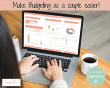 Load image into Gallery viewer, Budget Planner for Couples | Google Sheets Budget Spreadsheet, Monthly Budget Template, Automated Paycheck Financial Planner, Expenses Binder
