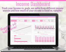 Load image into Gallery viewer, Budget Spreadsheet, Excel Budget Template + Dave Ramsey Debt Snowball Calculator. Net Worth Tracker &amp; Expenses. Financial Budget Planner | Pink
