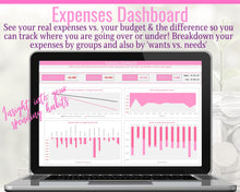 Load image into Gallery viewer, Budget Spreadsheet, Excel Budget Template + Dave Ramsey Debt Snowball Calculator. Net Worth Tracker &amp; Expenses. Financial Budget Planner | Pink
