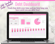 Load image into Gallery viewer, Budget Spreadsheet, Excel Budget Template + Dave Ramsey Debt Snowball Calculator. Net Worth Tracker &amp; Expenses. Financial Budget Planner | Pink
