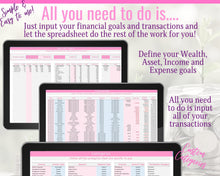 Load image into Gallery viewer, Budget Spreadsheet, Excel Budget Template + Dave Ramsey Debt Snowball Calculator. Net Worth Tracker &amp; Expenses. Financial Budget Planner | Pink
