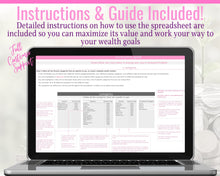 Load image into Gallery viewer, Budget Spreadsheet, Excel Budget Template + Dave Ramsey Debt Snowball Calculator. Net Worth Tracker &amp; Expenses. Financial Budget Planner | Pink
