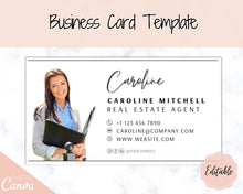 Load image into Gallery viewer, Business Card Template BUNDLE. Logo &amp; photo! Editable Canva Design. Minimalist, Modern, Realtor Marketing, Real Estate, Realty Professional
