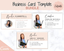 Load image into Gallery viewer, Business Card Template BUNDLE. Logo &amp; photo! Editable Canva Design. Minimalist, Modern, Realtor Marketing, Real Estate, Realty Professional
