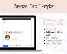 Load image into Gallery viewer, Business Card Template. DIY add logo &amp; photo! Editable Canva Design. Minimalist, Modern, Realtor Marketing, Real Estate, Realty Professional | Pink Style 2
