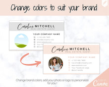 Load image into Gallery viewer, Business Card Template. DIY add logo &amp; photo! Editable Canva Design. Minimalist, Modern, Realtor Marketing, Real Estate, Realty Professional | Pink Style 2
