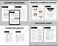Load image into Gallery viewer, Business Plan Template, Small Business Planner Proposal, Start Up Workbook, Business Plan Analysis, Canva, Word, Side Hustle, EDITABLE Plan
