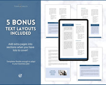 Load image into Gallery viewer, Business Plan Template, Small Business Planner Proposal, Start Up Workbook, Business Plan Analysis, Canva, Word, Side Hustle, EDITABLE Plan - NAVY
