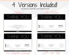 Load image into Gallery viewer, Business Thank You For Your Order Insert Card Template. EDITABLE Parcel Insert, Etsy Order | Minimal &amp; Modern
