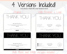 Load image into Gallery viewer, Business Thank You For Your Order Insert Card Template. EDITABLE Parcel Insert, Etsy Order | Minimal &amp; Modern
