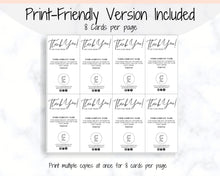 Load image into Gallery viewer, Business Thank You For Your Order Insert Card Template. EDITABLE Parcel Insert, Etsy Order, Small Business card, Thank you, your Purchase | Watercolor &amp; Monochrome
