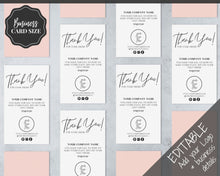 Load image into Gallery viewer, Business Thank You For Your Order Insert Card Template. EDITABLE Parcel Insert, Etsy Order, Small Business card, Thank you, your Purchase | Watercolor &amp; Monochrome
