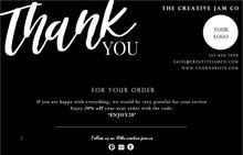 Load image into Gallery viewer, Business Thank You For Your Order Insert Card Template. EDITABLE Parcel Insert, Etsy Order, Small Online Business Purchase | Black &amp; White
