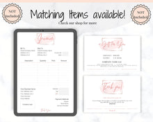 Load image into Gallery viewer, Business Thank You For Your Order Insert Card Template. EDITABLE Parcel Insert, Etsy Order, Small Online Business Purchase | Pink Watercolor Style 1
