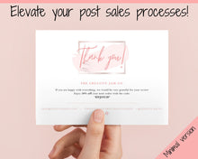 Load image into Gallery viewer, Business Thank You For Your Order Insert Card Template. EDITABLE Parcel Insert, Etsy Order, Small Online Business Purchase | Pink Watercolor Style 1
