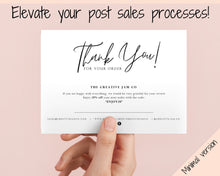 Load image into Gallery viewer, Business Thank You For Your Order Insert Card Template. EDITABLE Parcel Insert, Etsy Order, Small Online Business, Thank you, your Purchase | Black Scrawl
