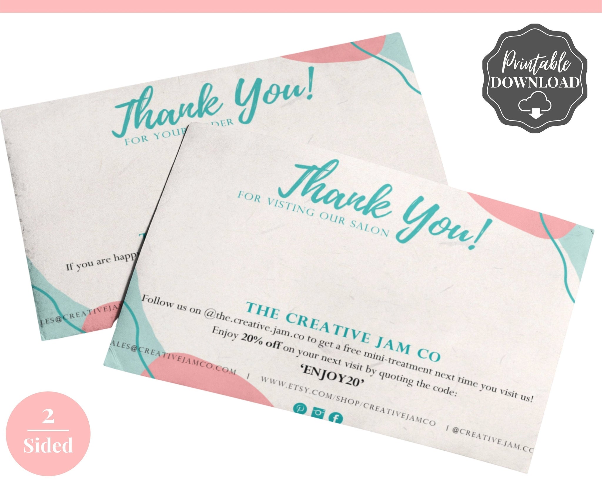Business Thank You For Your Order & Purchase Insert Card Template