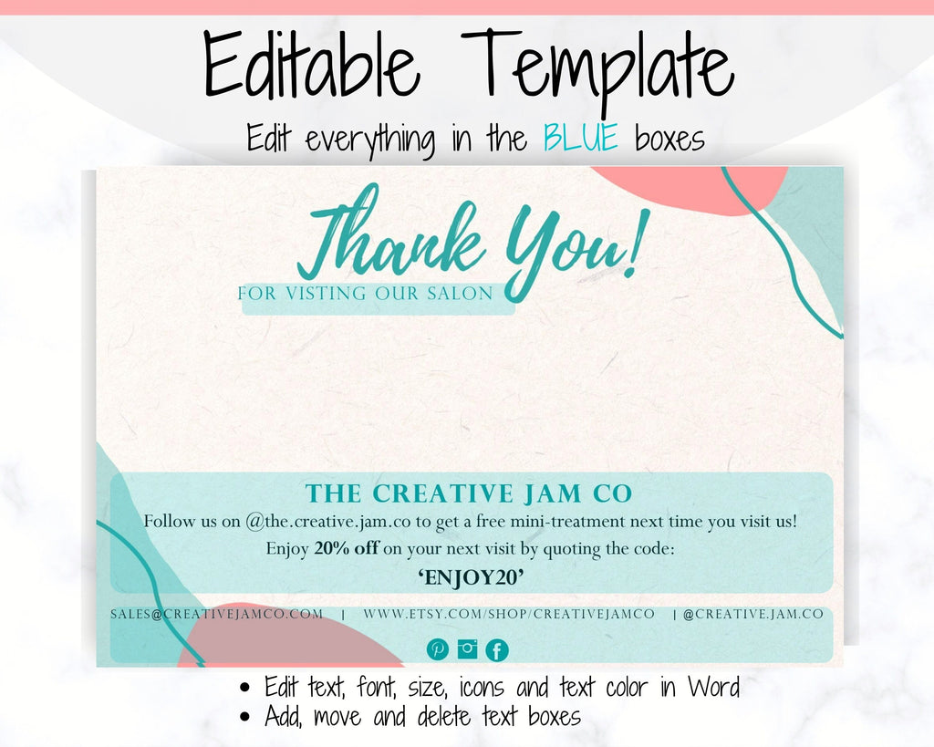 Business Thank You For Your Order & Purchase Insert Card Template