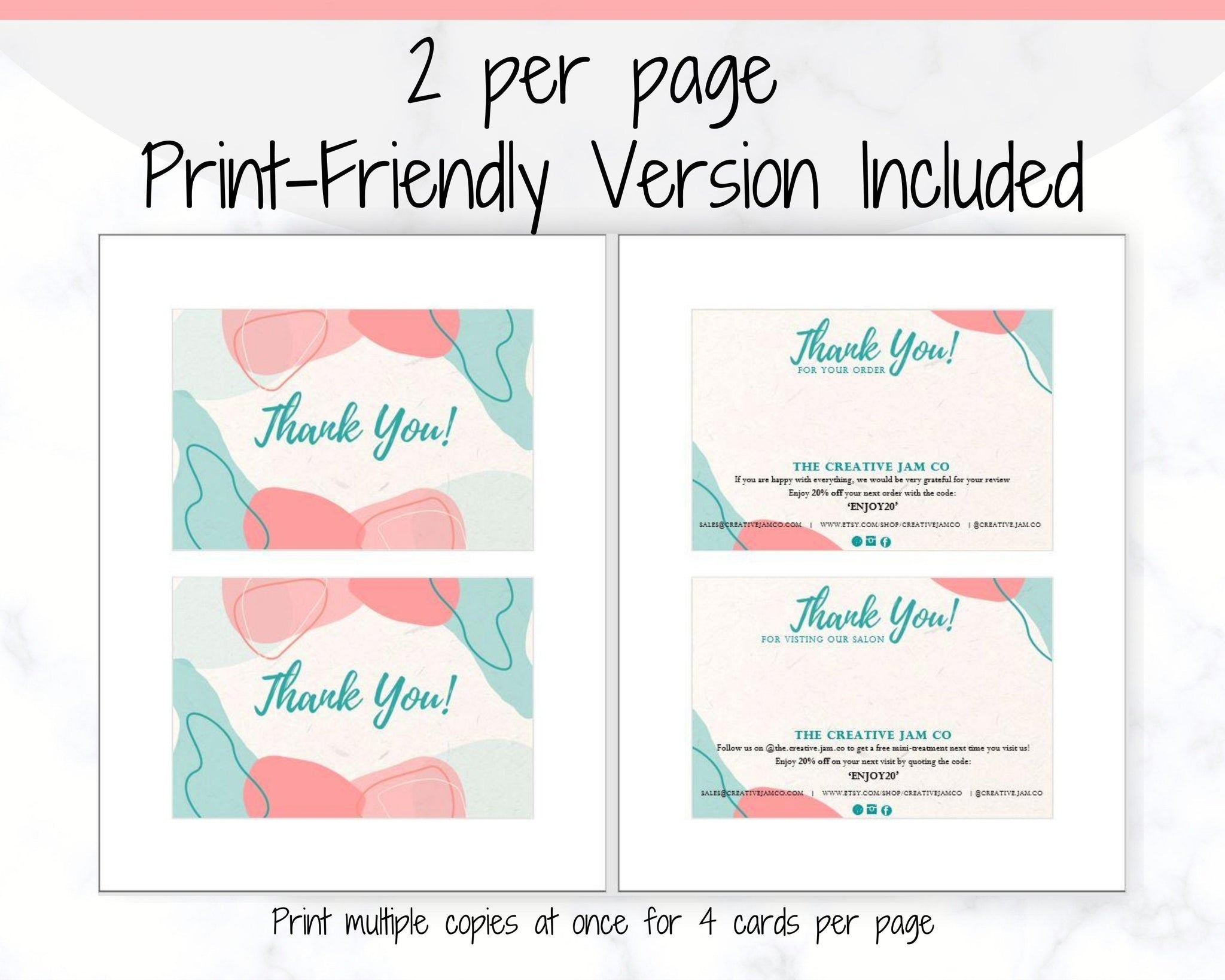 Business Thank You For Your Order & Purchase Insert Card Template